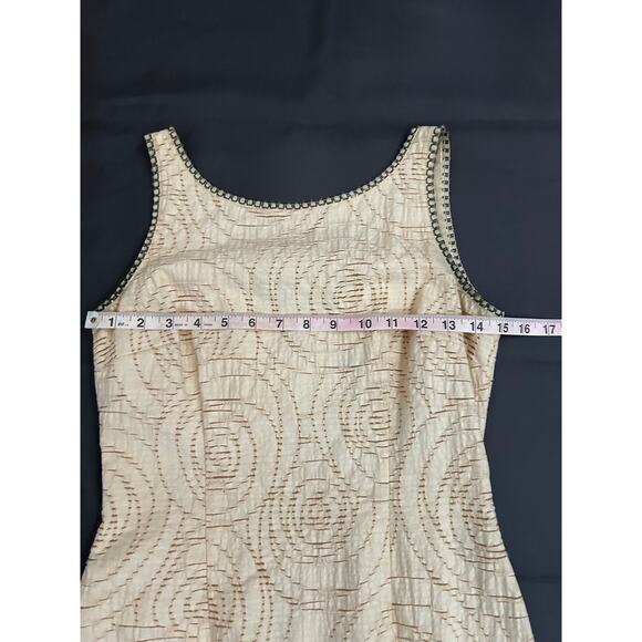 Fendi Sleeveless Cream Ivory Sheath Dress IT40 US4 Lagerfeld Camellia Flower - Picture 3 of 7